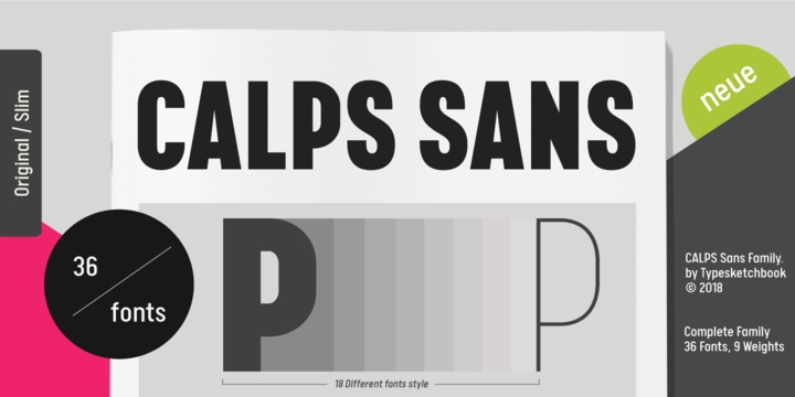 Beispiel einer Calps Sans-Schriftart